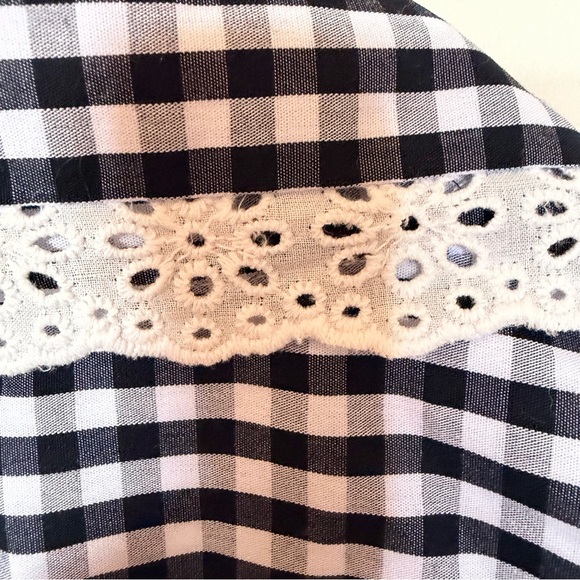 Cynthia rowley not my first rodeo black and white gingham shirt XS - Picture 7 of 8